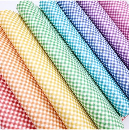 Back to School Gingham Artisan Leatherette - Traditional Colours