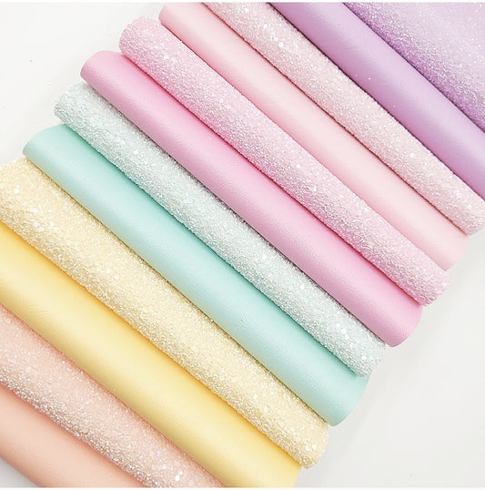 Perfect Pastel Leatherette and Chunky Glitter Collection