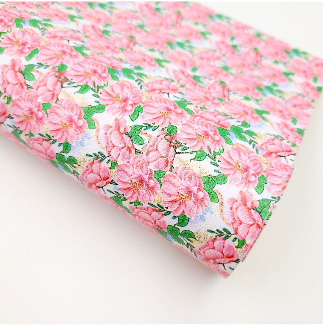 Pink Peonies Artisan Leatherette