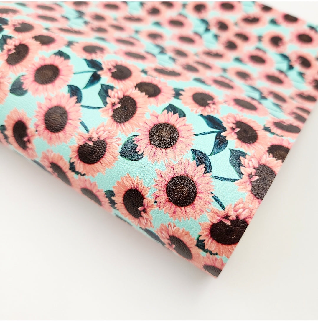 Pink Sunflowers Artisan Leatherette
