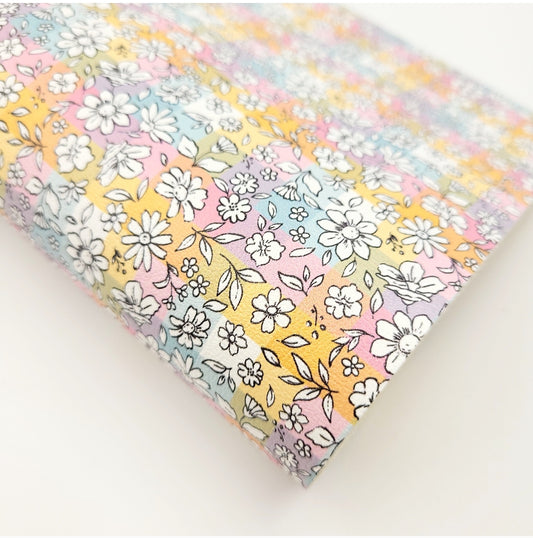 Ditsy Checkered Rainbow Artisan Leatherette