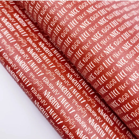 Naughty or Nice? Rich Red Artisan Leatherette