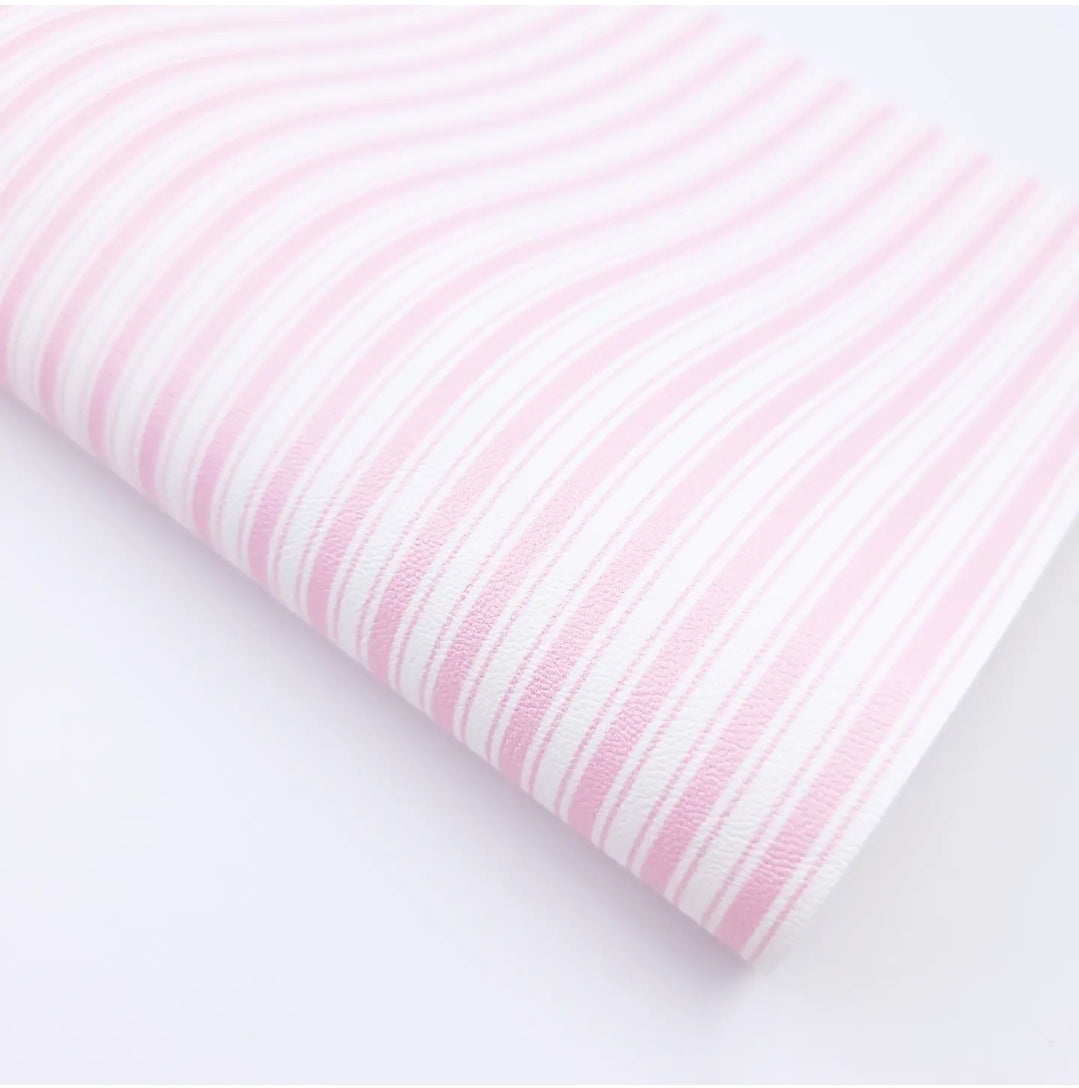 Baby Pink Pin Stripe Artisan Leatherette