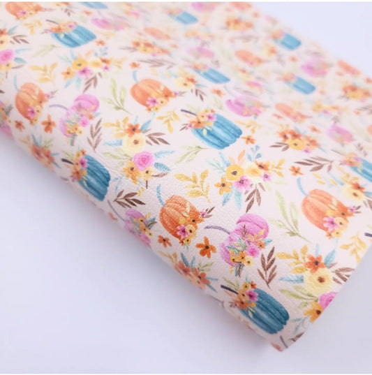 Pumpkin Flowers Artisan Leatherette