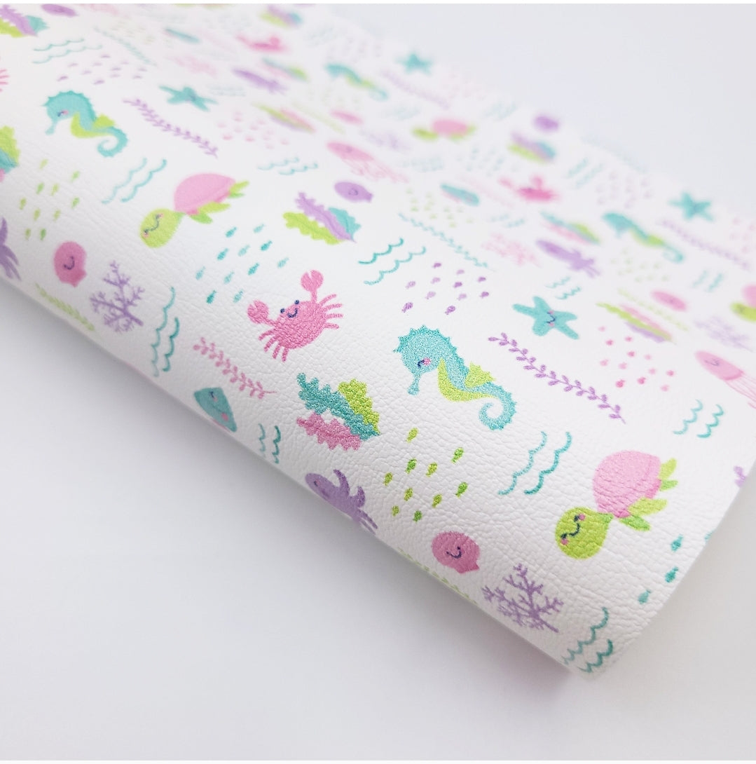 Pastel Sea Creatures Artisan Leatherette