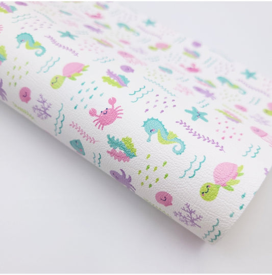 Pastel Sea Creatures Artisan Leatherette