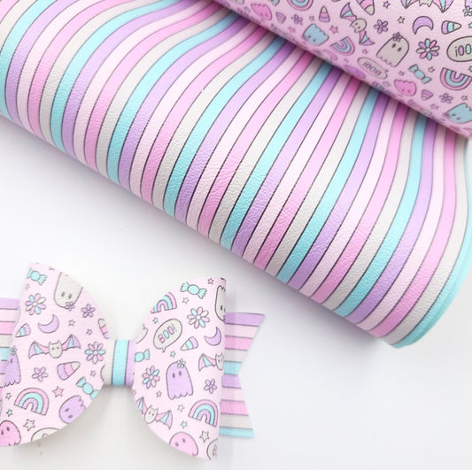 Pastel Boo! Stripes Artisan Leatherette