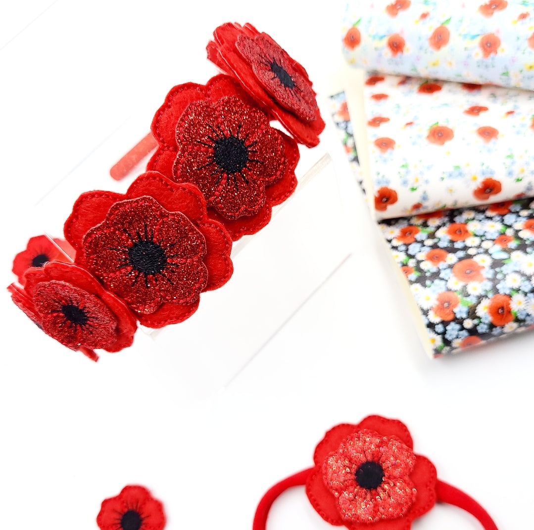 Poppy Garland Flower Felties