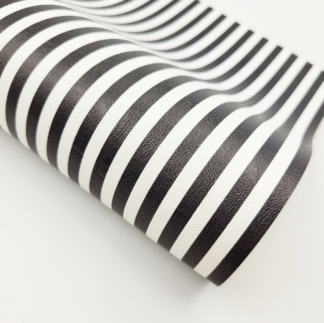 Black & White All Stripe Artisan Leatherette