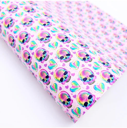 Rainbow Skulls Leatherette ** SECONDS**