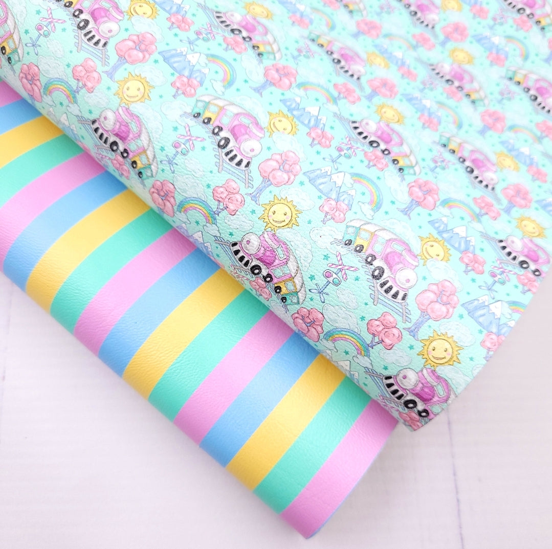 Pastel Train Artisan Leatherette