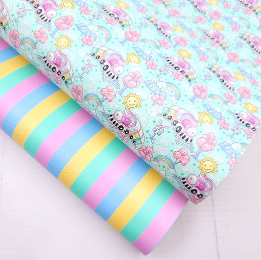 Pastel Train Artisan Leatherette