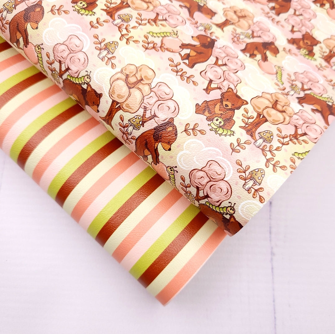 Bear Cub & Stripes Artisan Leatherette