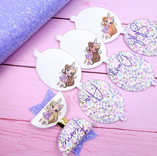 Leatherette Bunny Girls Personalised Bow Loops