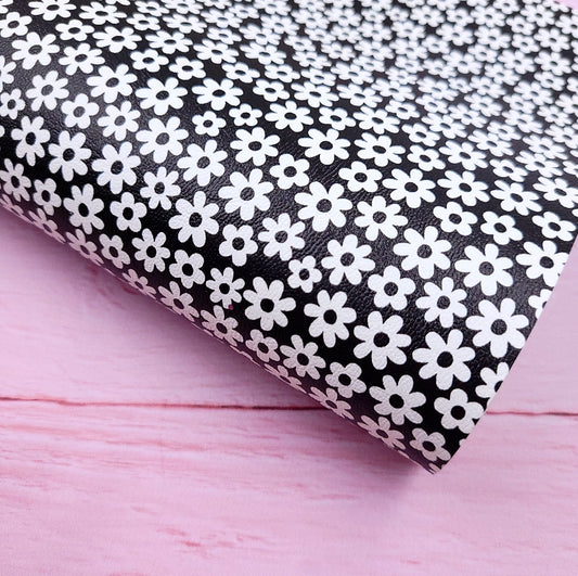 Monochrome Daisies Artisan Leatherette