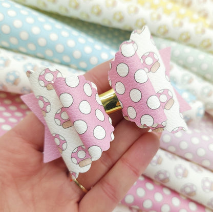 Pastel Mushrooms & Polka Artisan Leatherette