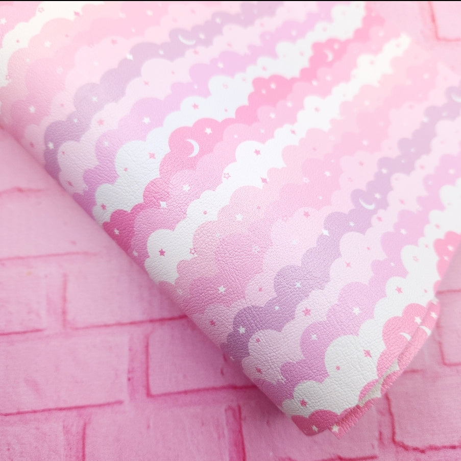 Cloudy with a chance of Pink Artisan Leatherette