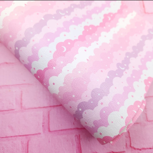 Cloudy with a chance of Pink Artisan Leatherette