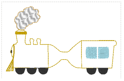 The North Pole Train Hair Bow Tails| Digital Embroidery File