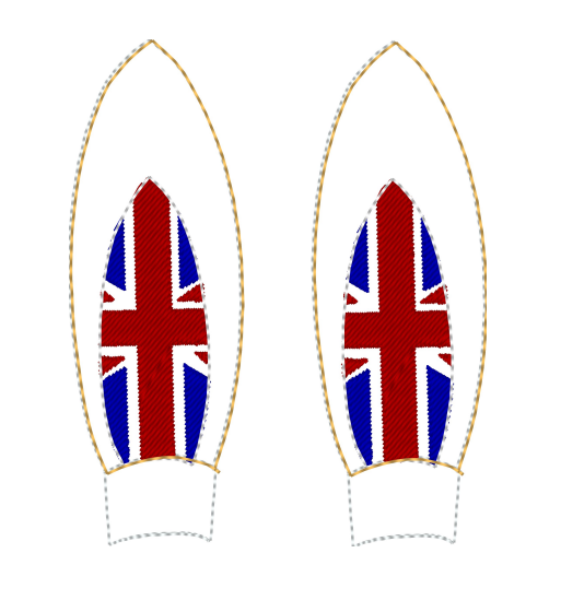 UK Flag Bunny Ear Slider | Digital Embroidery File