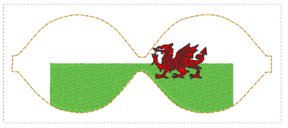 Welsh Flag Hair Bow Loops | Digital Embroidery File