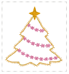 Christmas Tree feltie | in 2 sizes  | Digital Embroidery File