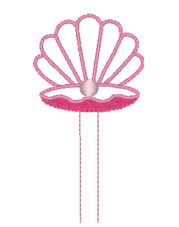 Clam Shell Hair Bow Peeker  | Digital Embroidery File