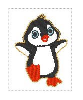 Dancing Penguin feltie in 2 sizes | Digital Embroidery File