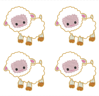 Farm sheep feltie 3 sizes | Digital Embroidery File