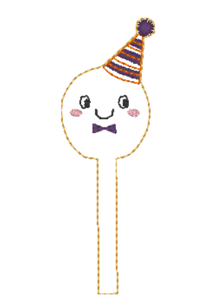 Ghost with Party Hat Bow Peeker | Digital Embroidery File