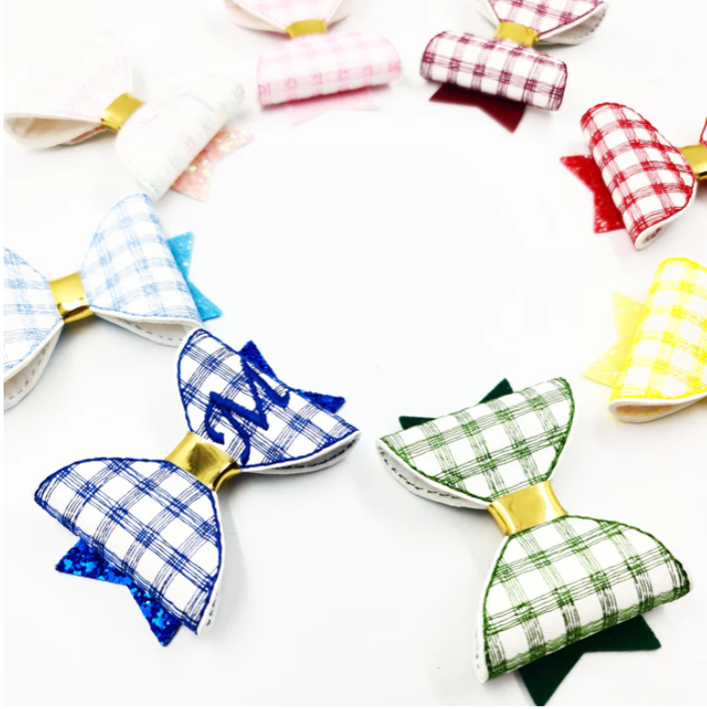 Gingham Bow Loops | Digital Embroidery File