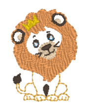 King Lion Feltie in 2 sizes | Digital Embroidery File