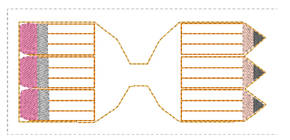 School Pencils Hair Bow Tails | Digital Embroidery File