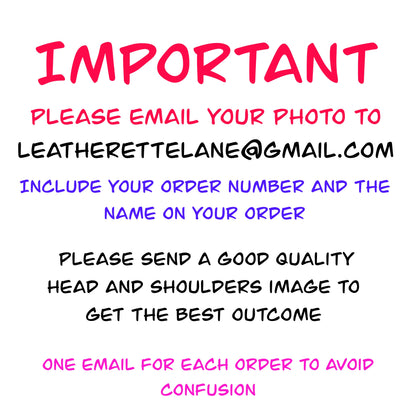 Personalised Holly Photo Bow Loops | Printed Leatherette Bow Loops