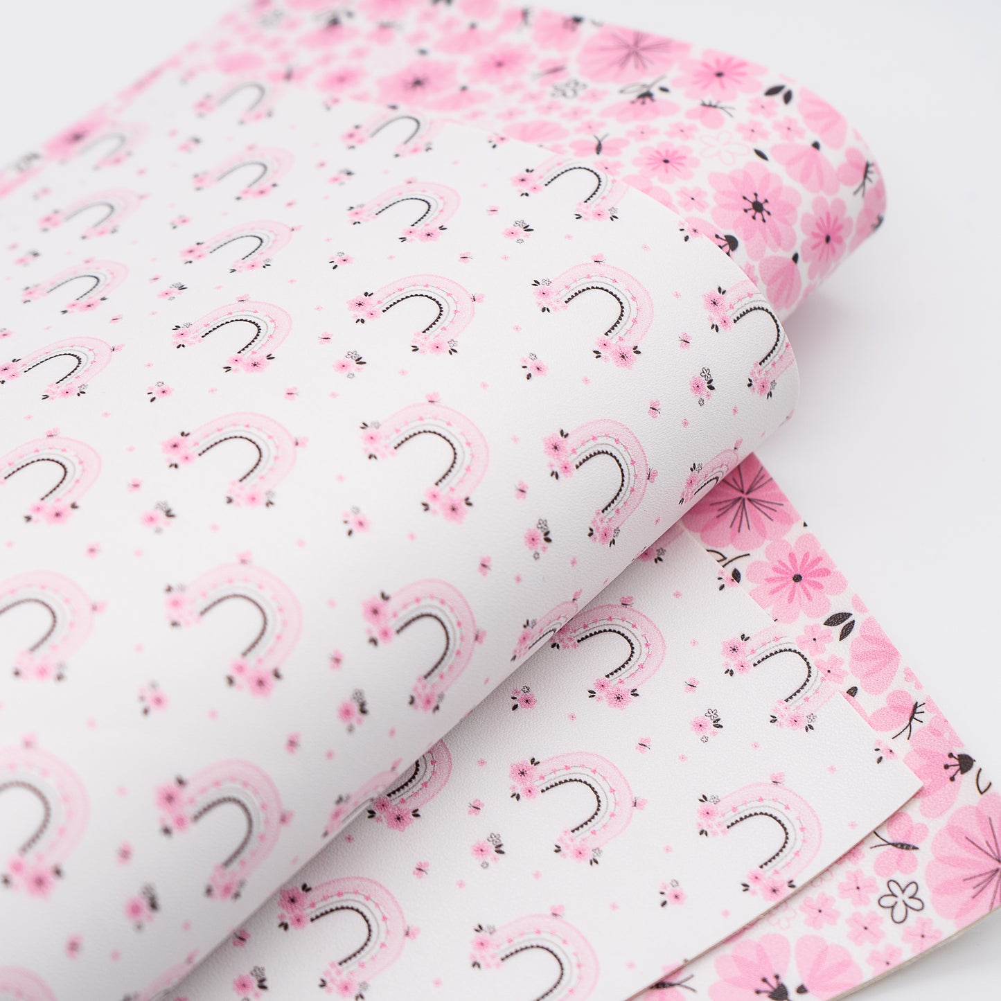 Pink Rainbow & Blooms Artisan Leatherette