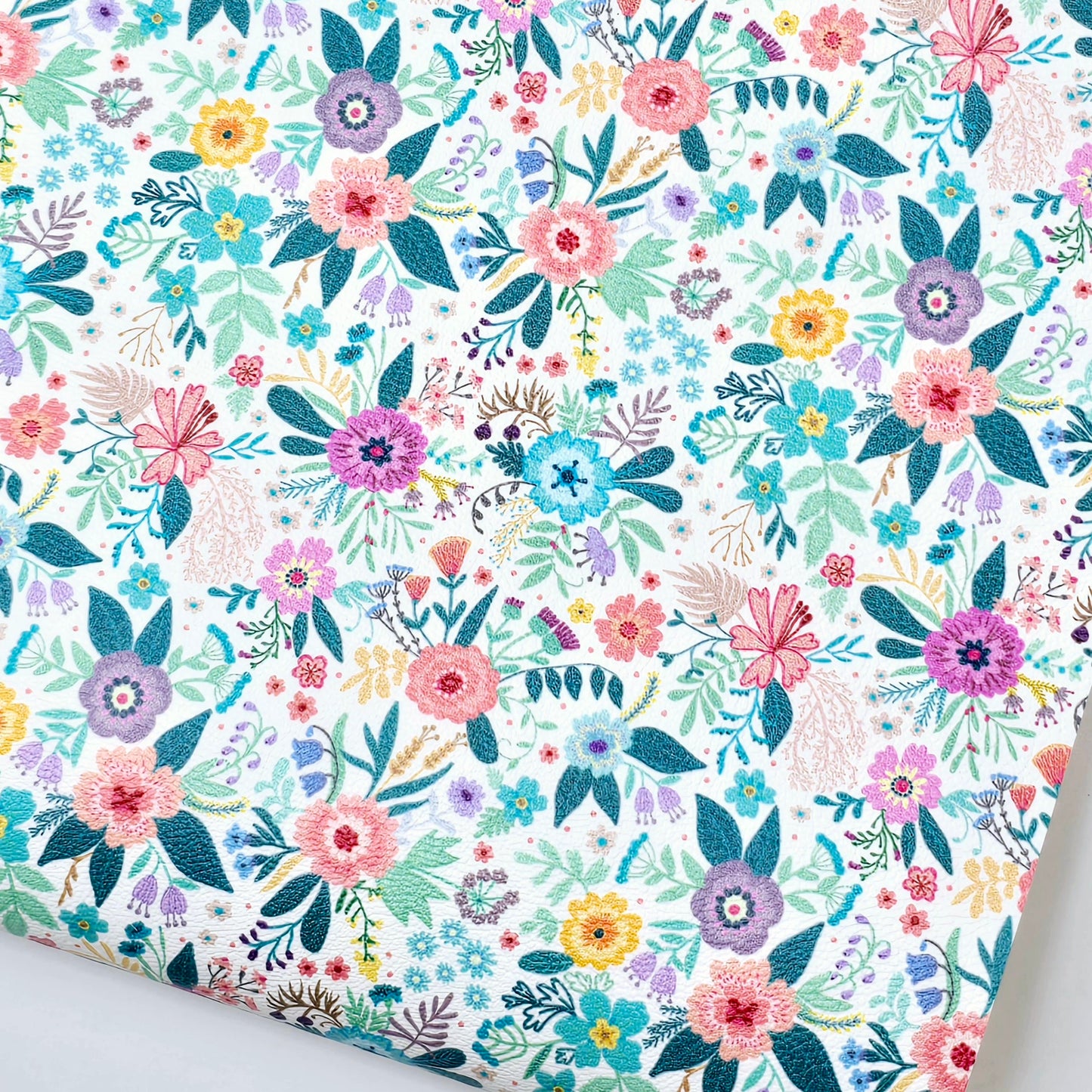 Floral Blue Haze Artisan Leatherette