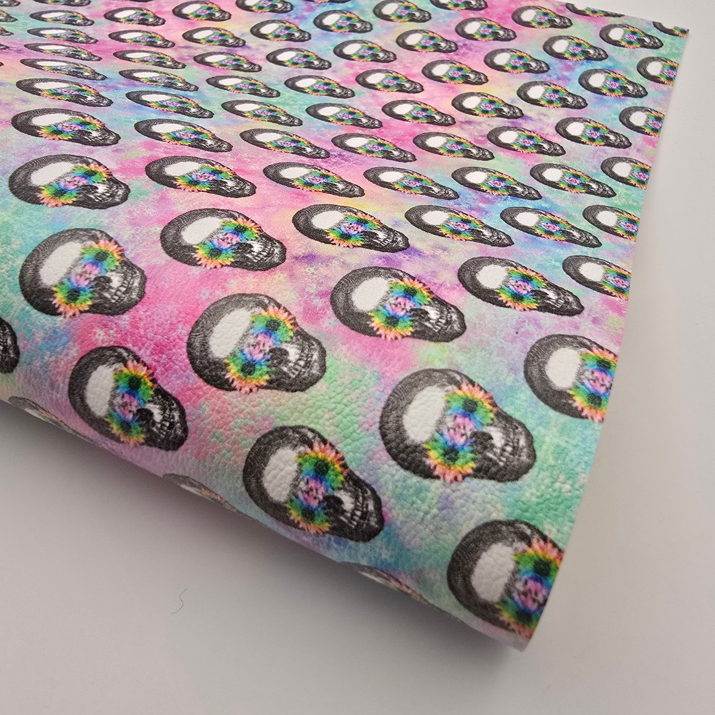 Skulls & Rainbow Sunflowers Artisan Leatherette