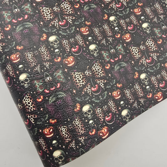 Halloween Leopard Bows Artisan Leatherette