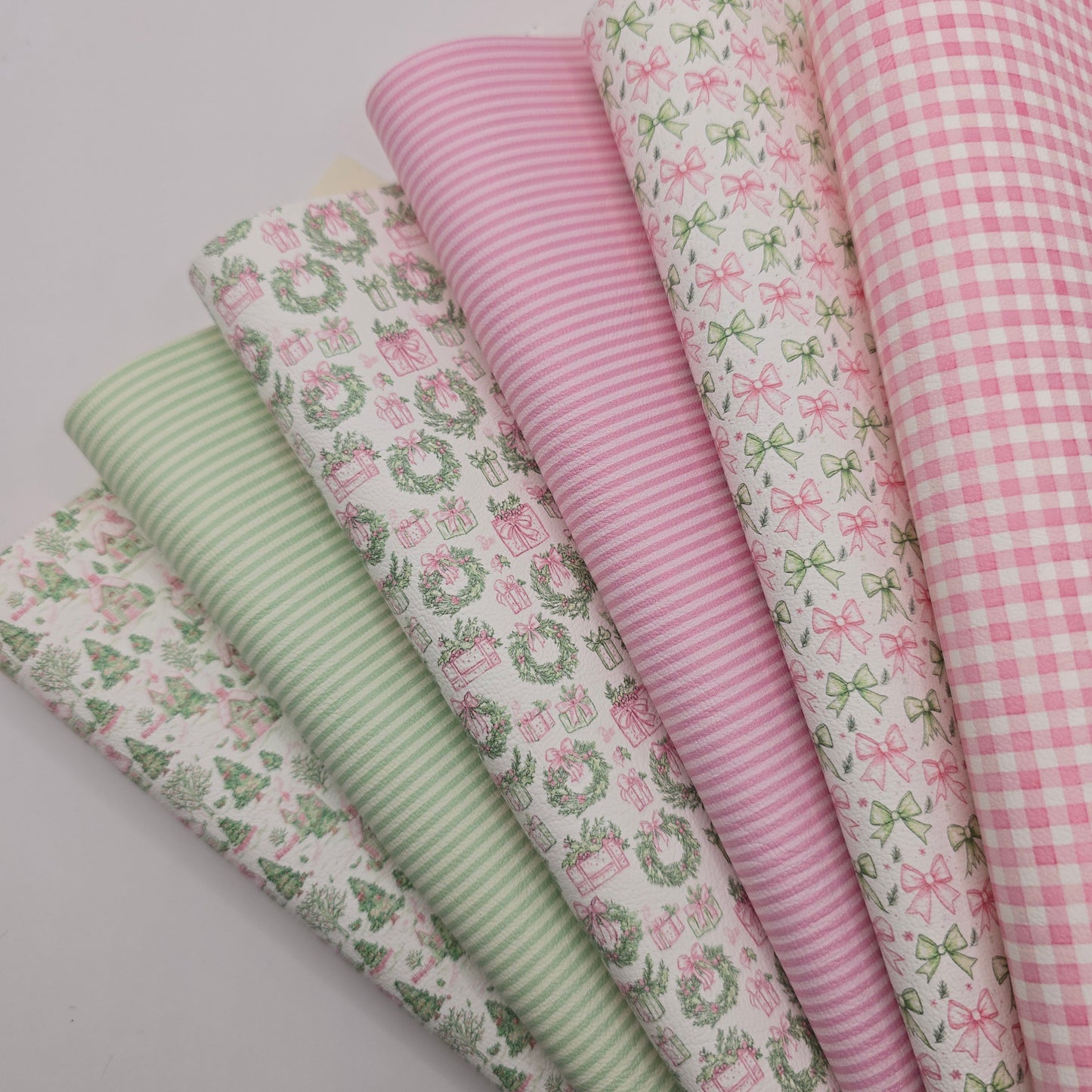 Pink Xmas Toile Collection Artisan Leatherette