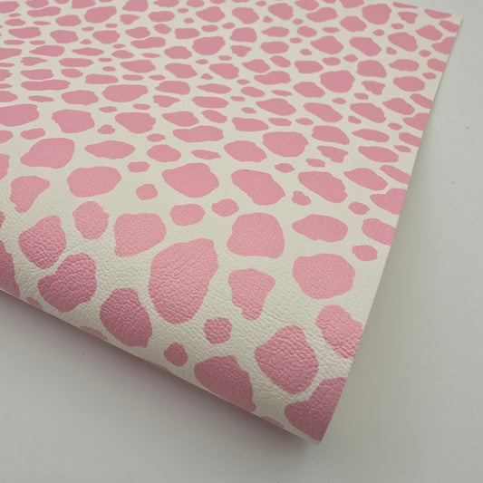 Pink Cow Print Artisan Leatherette