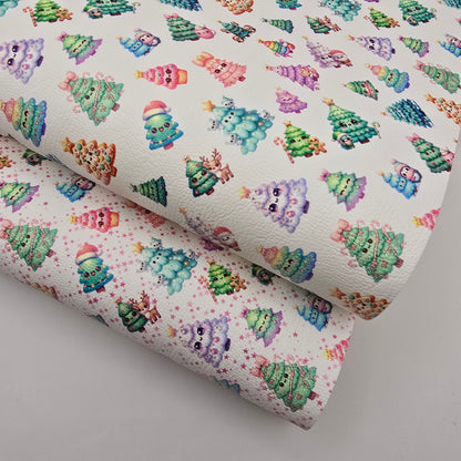 Kawaii Xmas Trees Artisan Leatherette