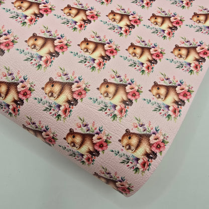 Floral Capybara Artisan Leatherette