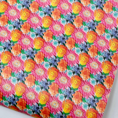 Embroidery Flowers Style 3 Artisan Leatherette