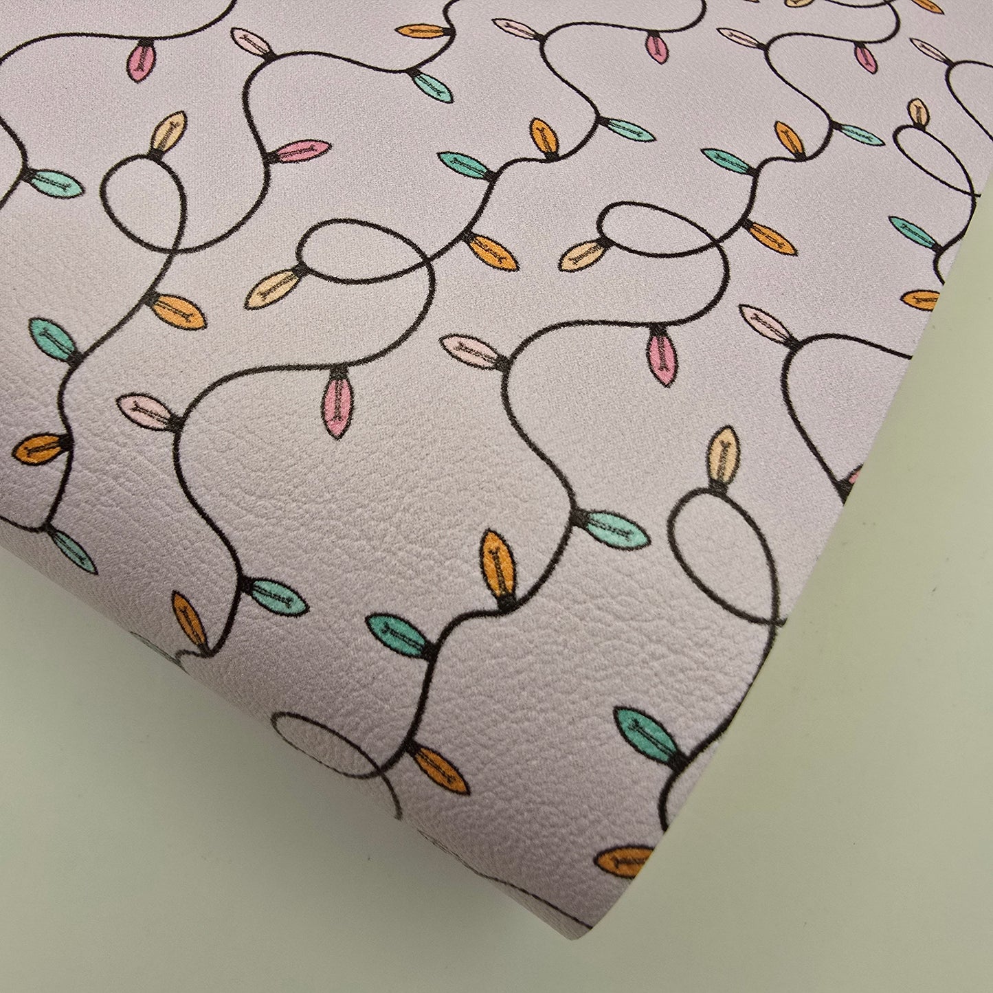 Christmas Lights on Pink Artisan Leatherette