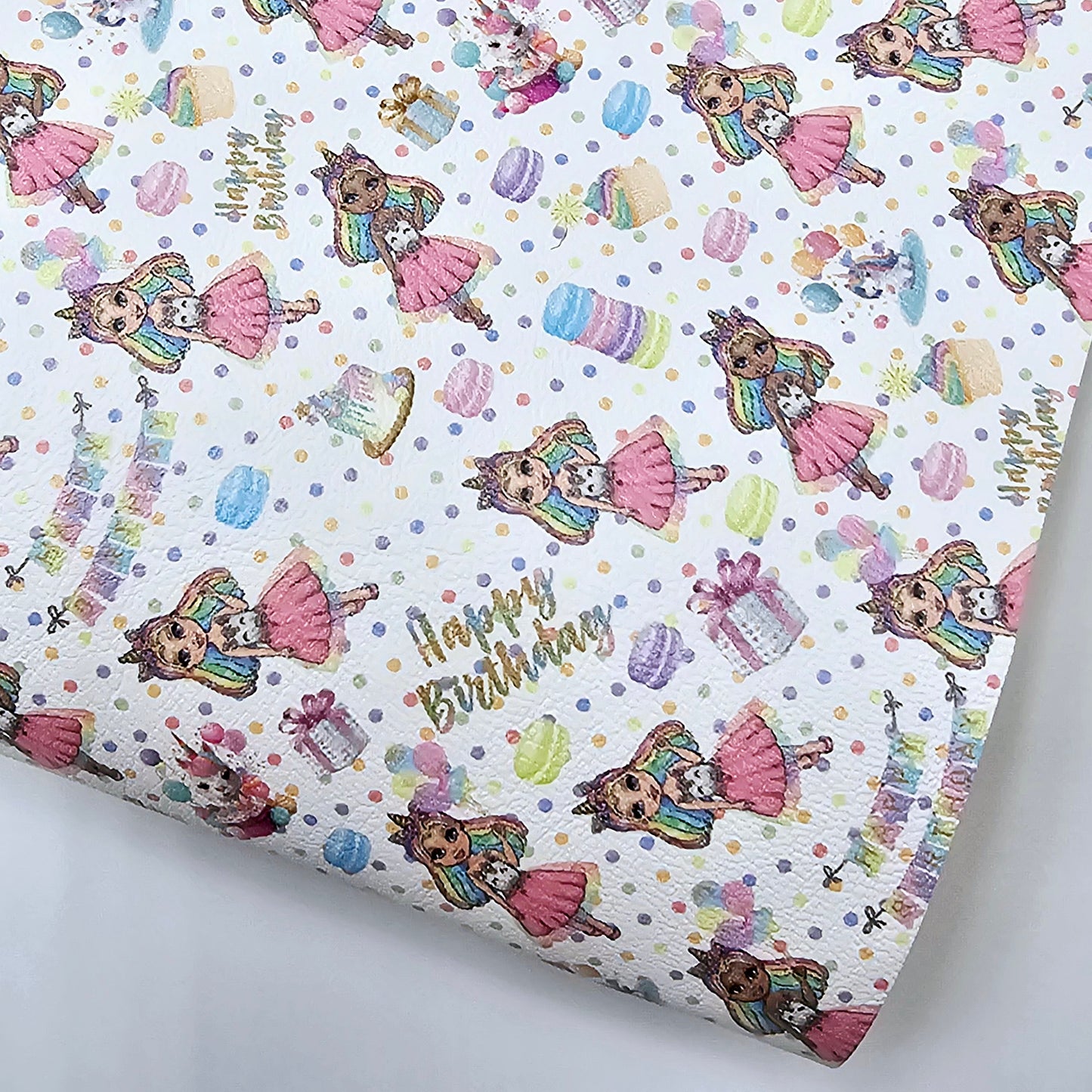 Unicorn Birthday Girl Artisan Leatherette