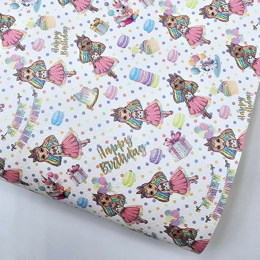 Unicorn Birthday Girl Artisan Leatherette