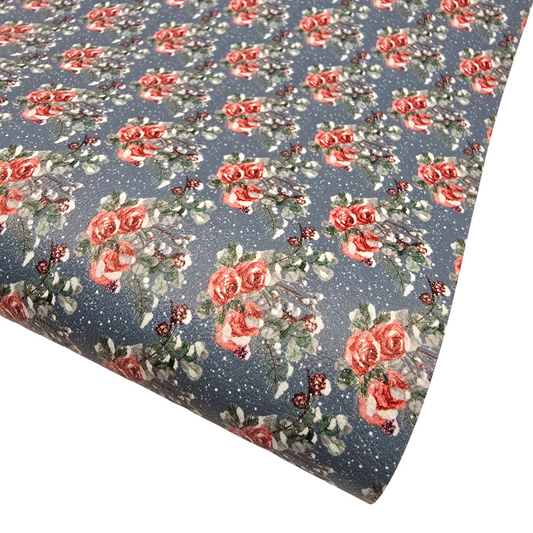 Snowy Roses Artisan Leatherette