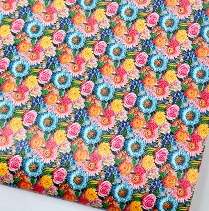 Embroidery Flowers Style 1 Artisan Leatherette