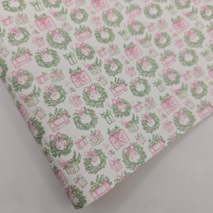 Pink Xmas Toile Collection Artisan Leatherette