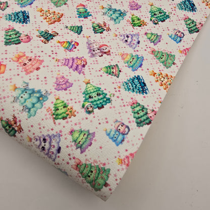 Kawaii Xmas Trees Artisan Leatherette